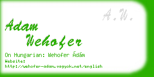 adam wehofer business card