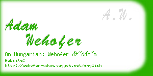 adam wehofer business card